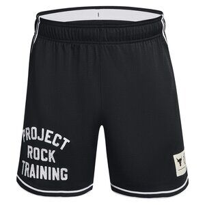$55 UNDER ARMOUR PROJECT ROCK PENNY MESH SHORTS 1377443-001 BLACK/WHITE 2XL